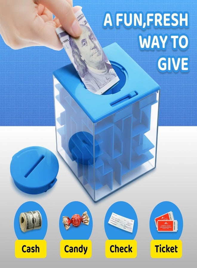 Boxveria Money Maze Puzzle Boxes Blue, Money Gift Boxes for Cash Pop Up, Money Puzzle Box for Cash Gift Kids Adults - Image 4